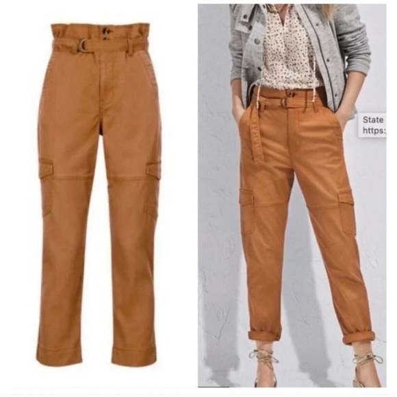 Cabi NWOT Womens Orange Paper Bag Cargo Pants Size 10 Style #604 - Picture 12 of 12